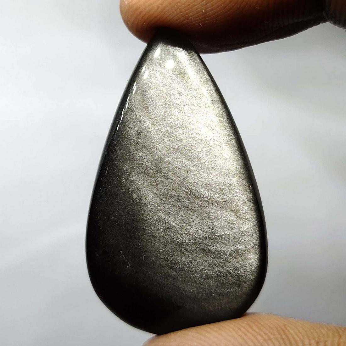 34.80 ct Natural Silver Obsidian (1 of 2)