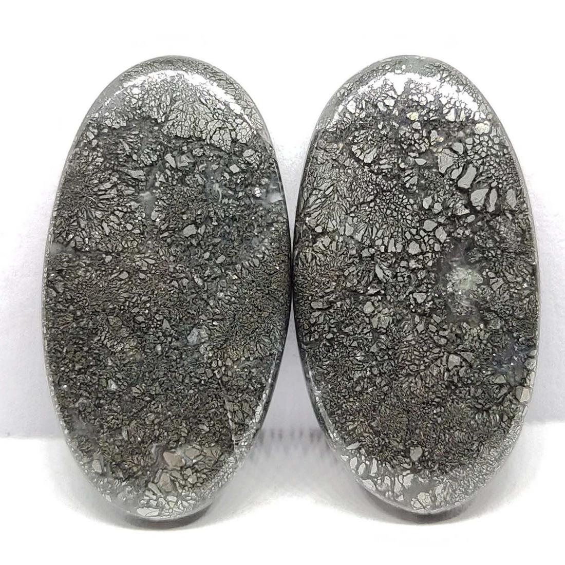 18/18.5 Ct Natural Marcasite Pair: Natural Marcasite Pair with an exact weight is 18/18.5 ct.AAA Quality stone