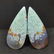 13.70 ct Natural Blue Opalized Wood Pair
