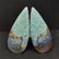 13.70 ct Natural Blue Opalized Wood Pair - 2