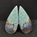 13.70 ct Natural Blue Opalized Wood Pair - 3