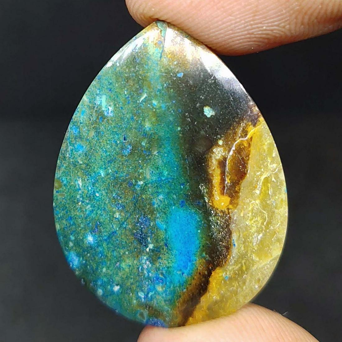 14.45 ct  Natural Blue Opalized Wood (1 of 2)