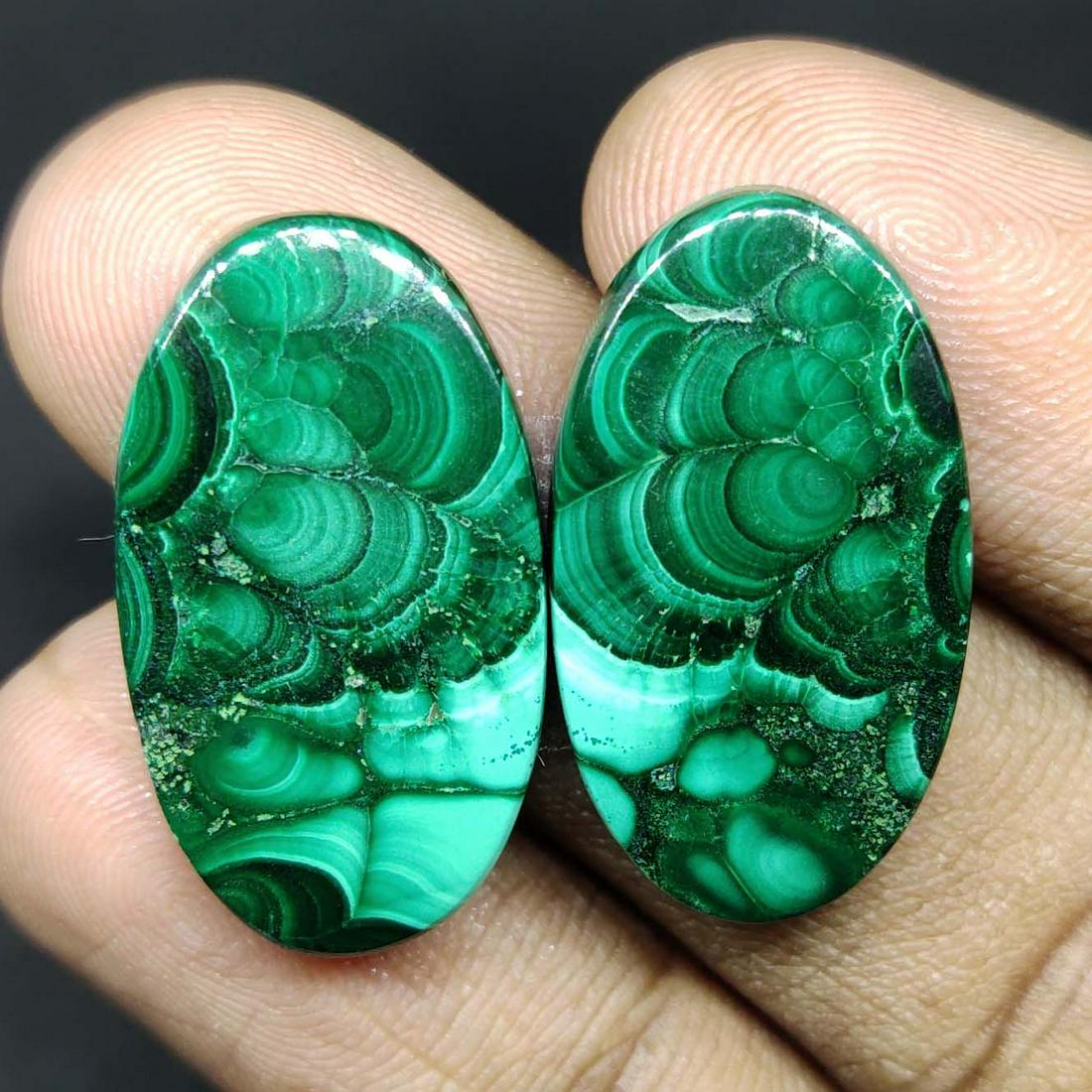 39.00 ct Natural Malachite Earings Pair (1 of 4)