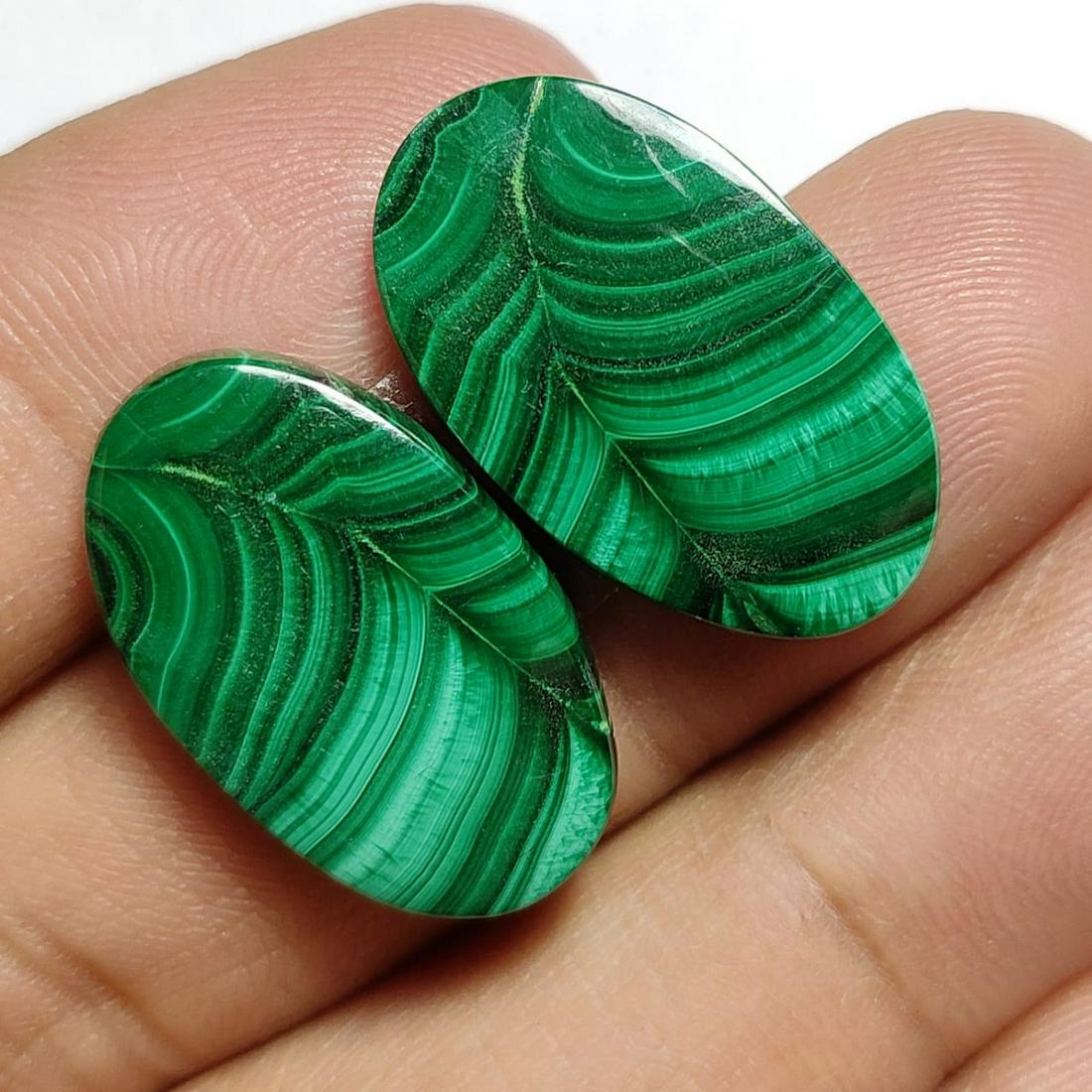 39.10 ct Natural Malachite Earrings Pair (1 of 1)