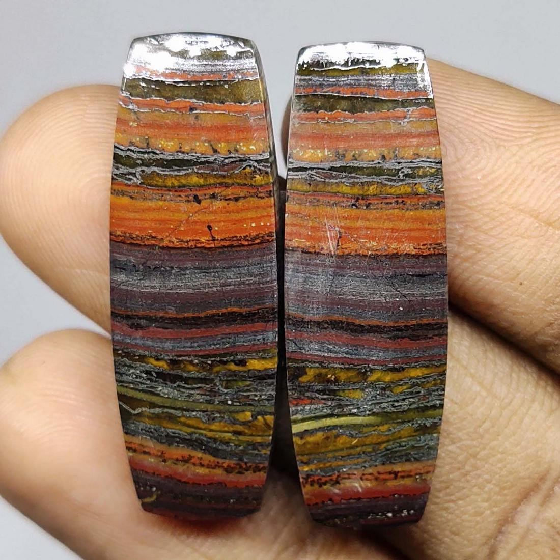 37.40 ct Natural Iron Tiger Eye Pair (1 of 2)