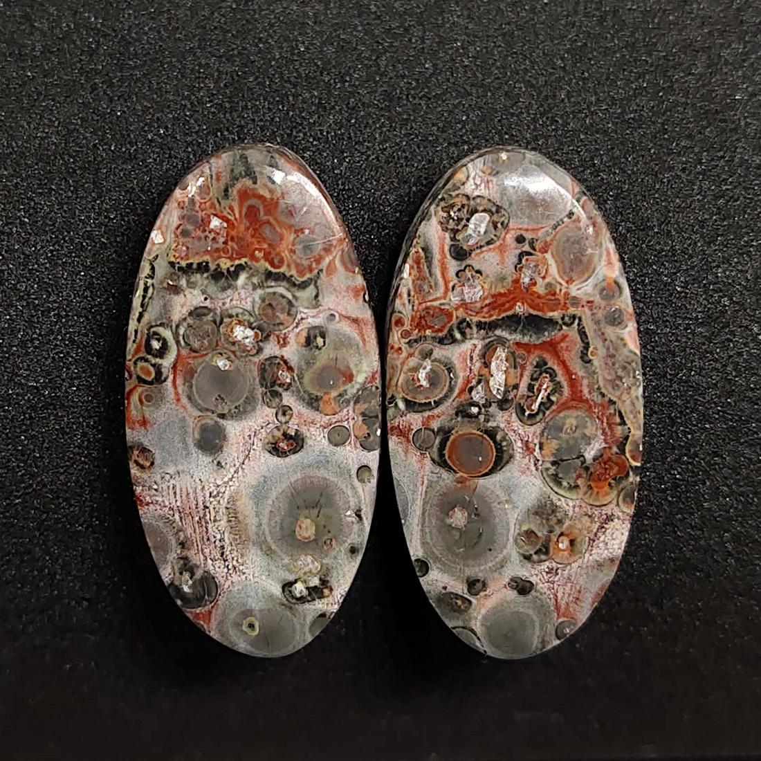 26.70 ct Natural Leopard Skin Jasper Pair (1 of 2)