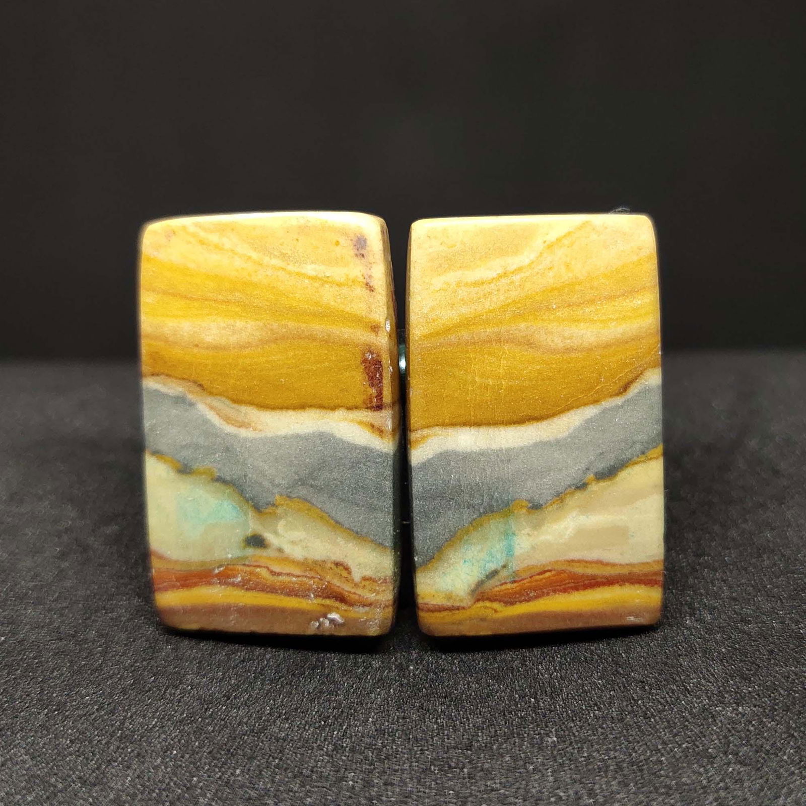 17.2 ct Natural Opalized Wood Pair (1 of 2)