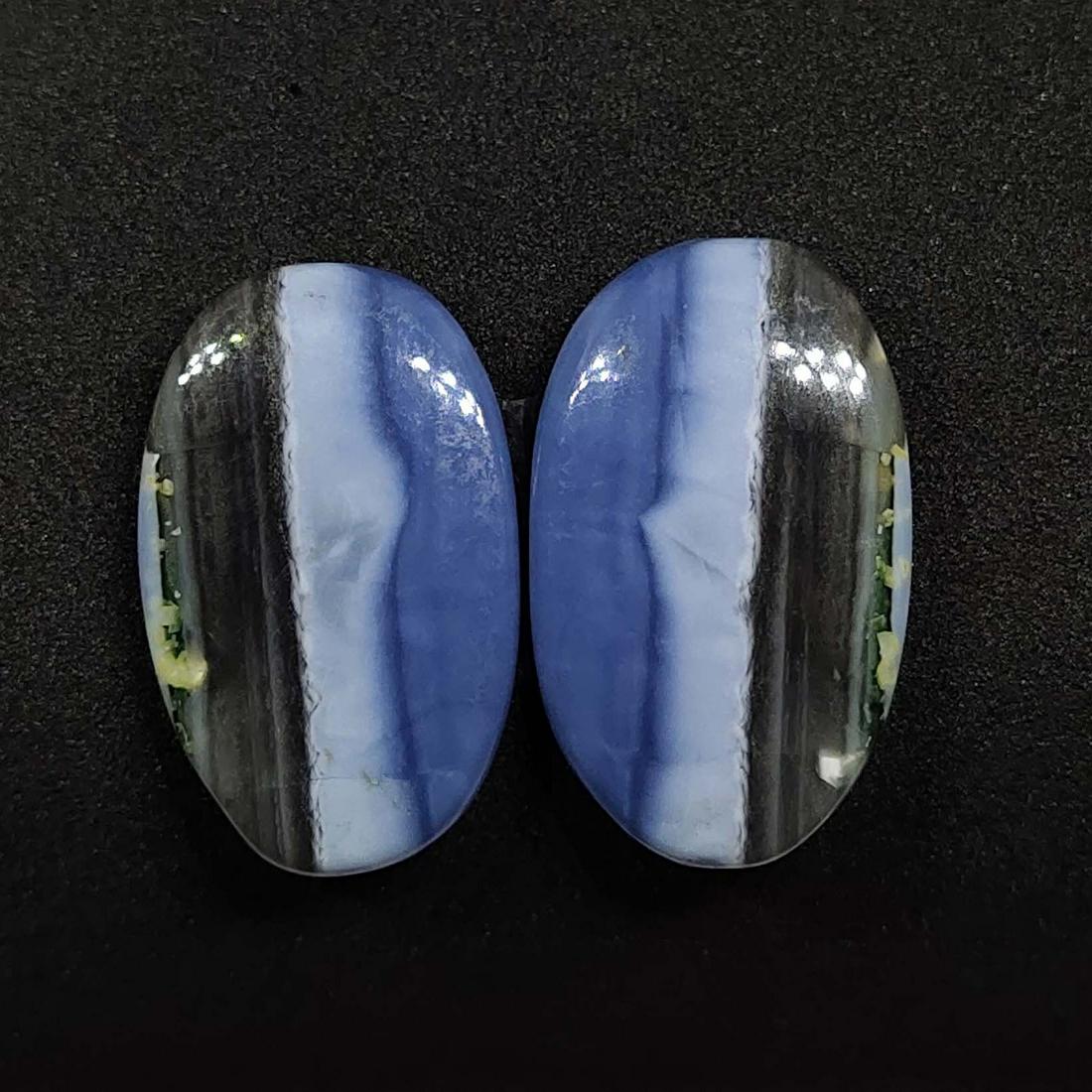 29.80 ct  Natural Blue Opal Earrings Pair (1 of 2)