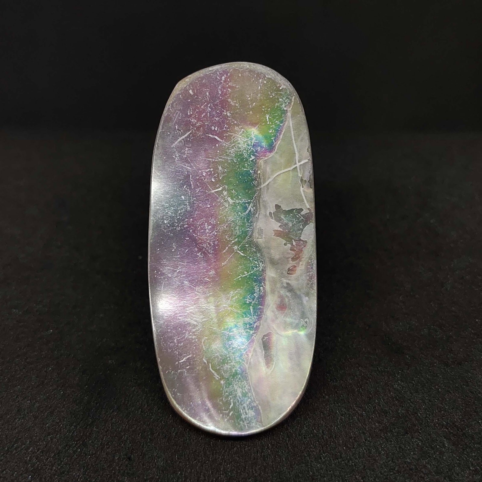 34.50 ct Natural Abalone Shell: Natural Abalone Shell with an exact weight is 34.50 ct.Top Quality stone