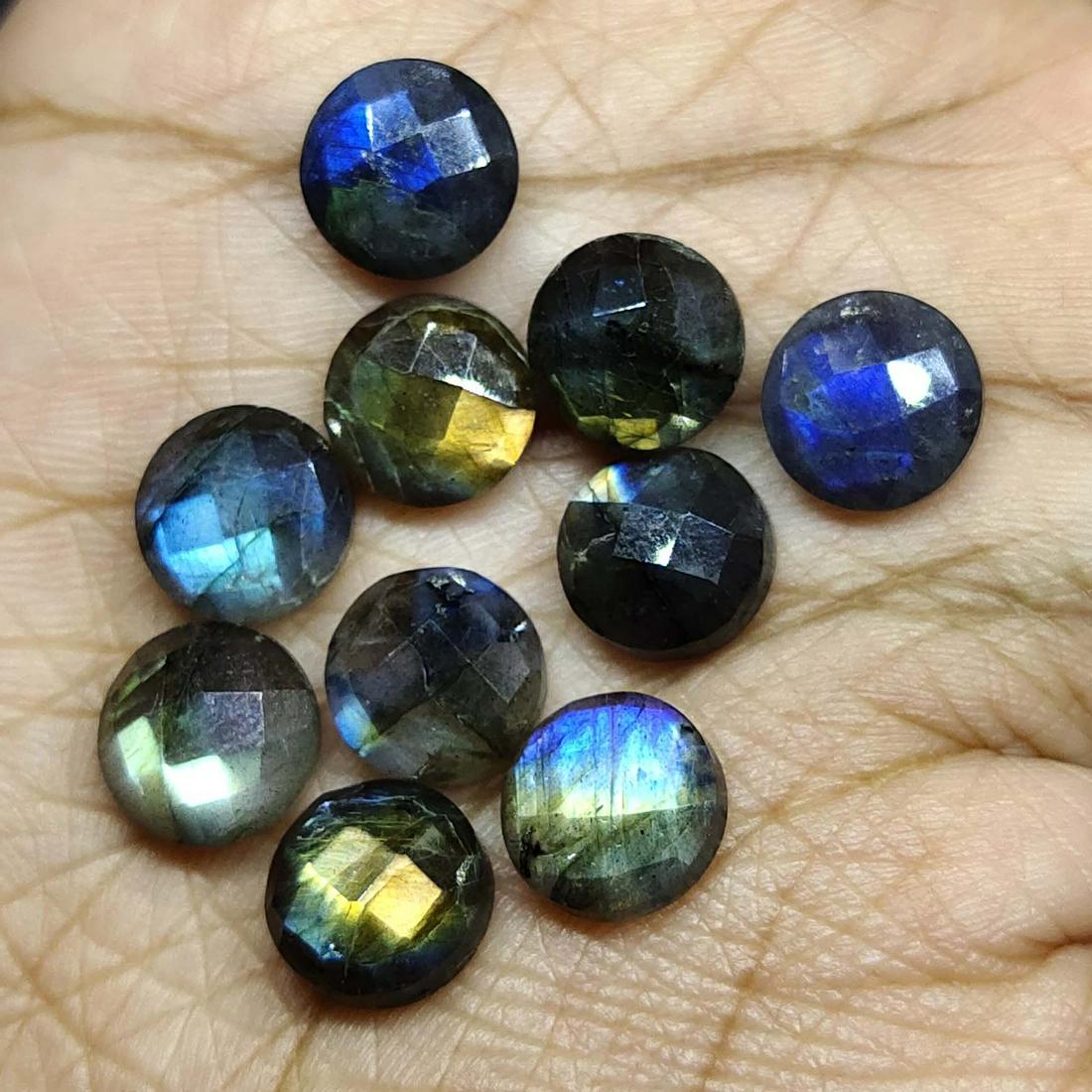 38.80 ct Natural 10 Pieces Faceted Multi Labradorite (1 of 1)