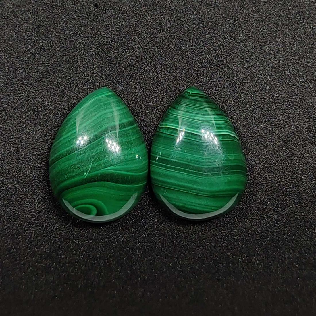 20.50 ct Natural Malachite Earrings Pair: Natural Malachite Earrings Pair with an exact weight is 20.50 ct.Top Quality stone
