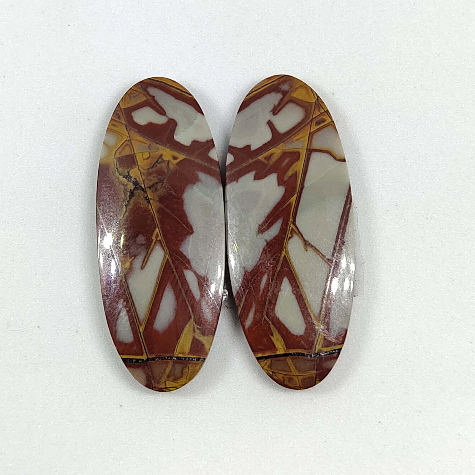 31.50 ct Natural Noreena Jasper Pair: Natural Noreena Jasper Pair with an exact weight is 31.50 ct.Top Quality stone