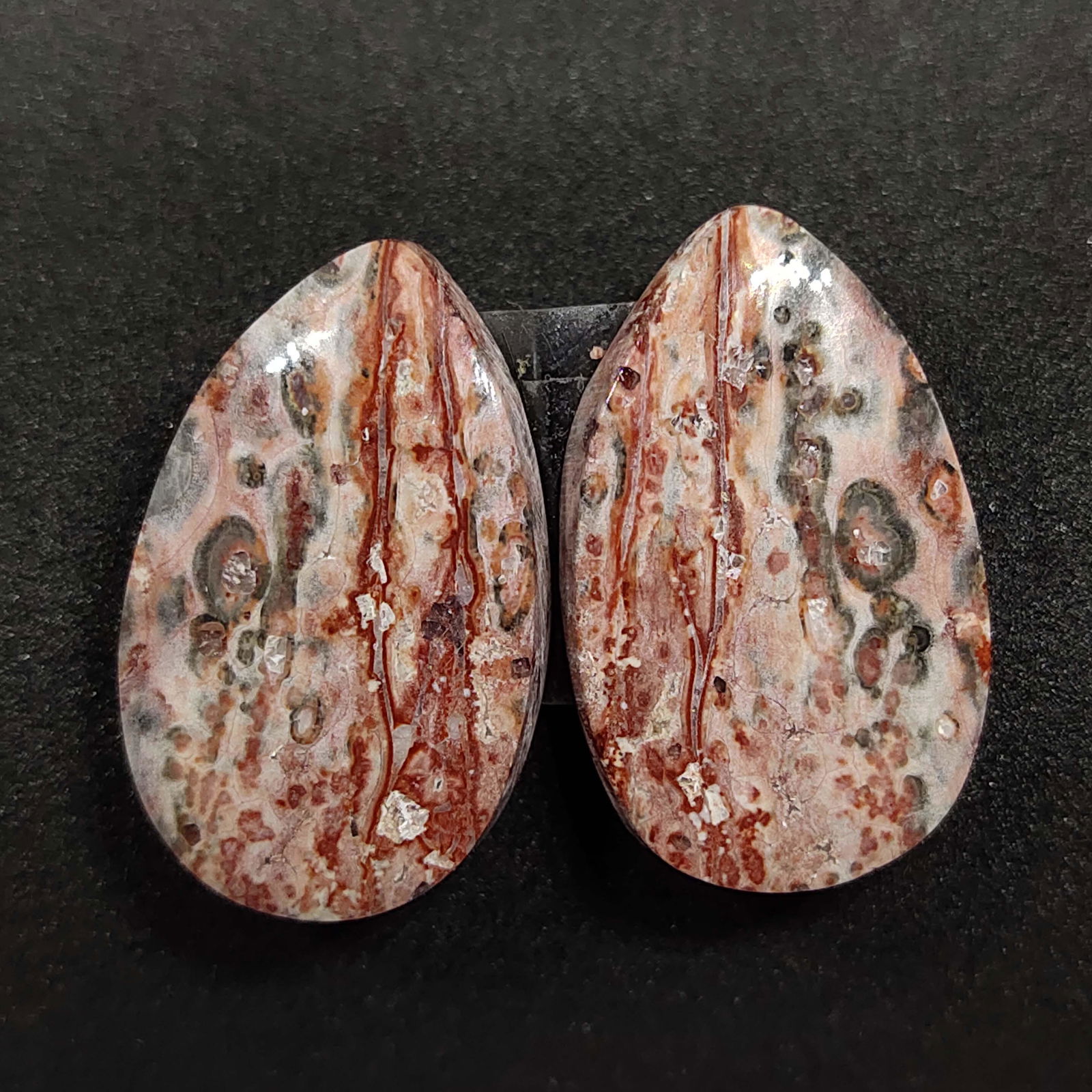 25.95 ct Natural Leopard Skin Jasper Pair (1 of 2)