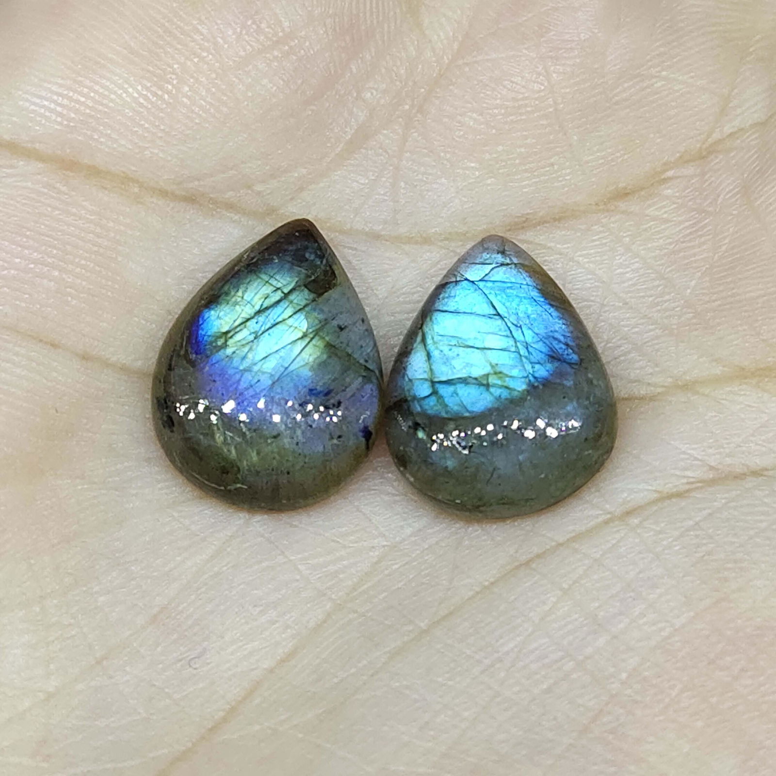 14.55 ct Natural Labradorite Pair (1 of 2)