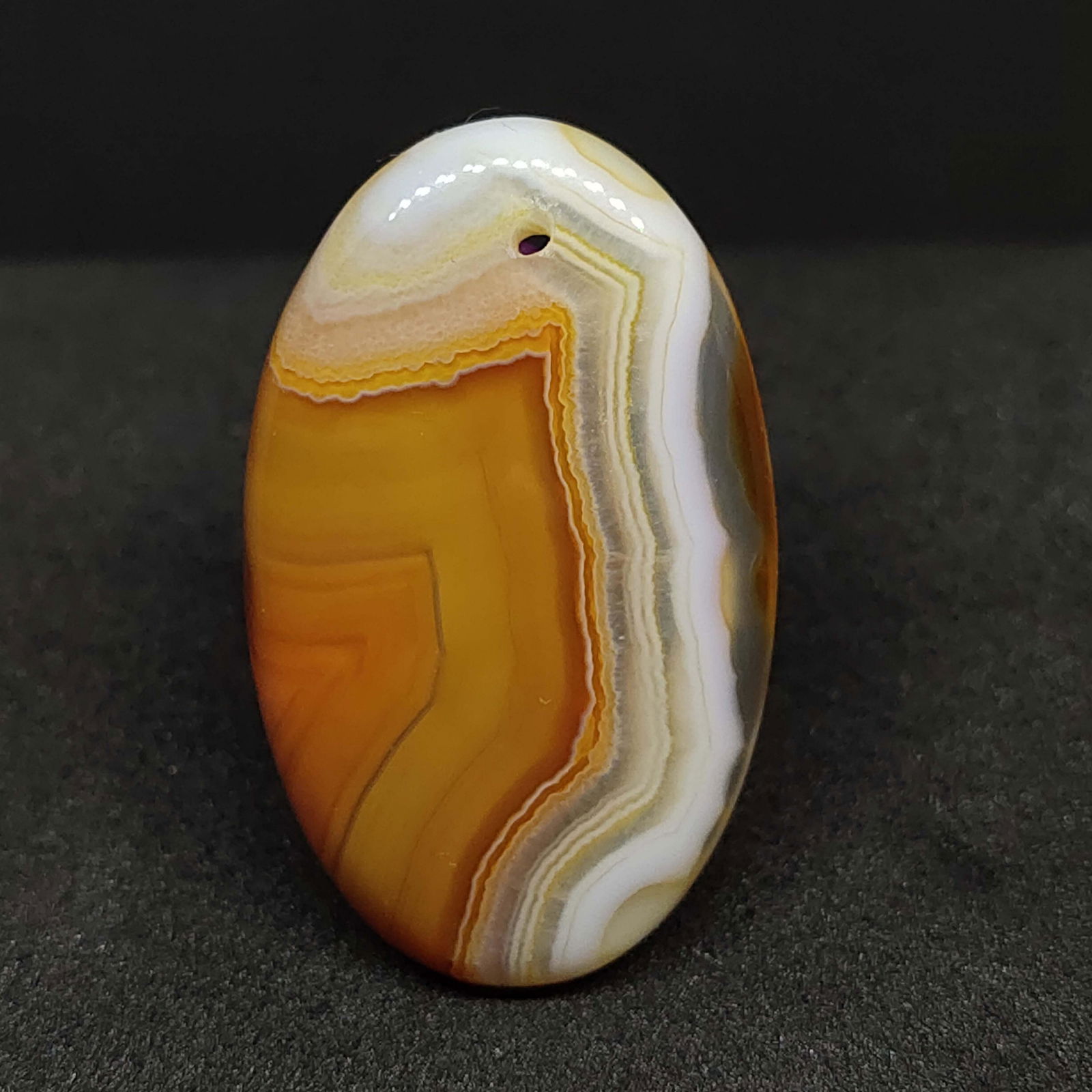 33.35 ct Natural Orange Banded Agate (1 of 2)