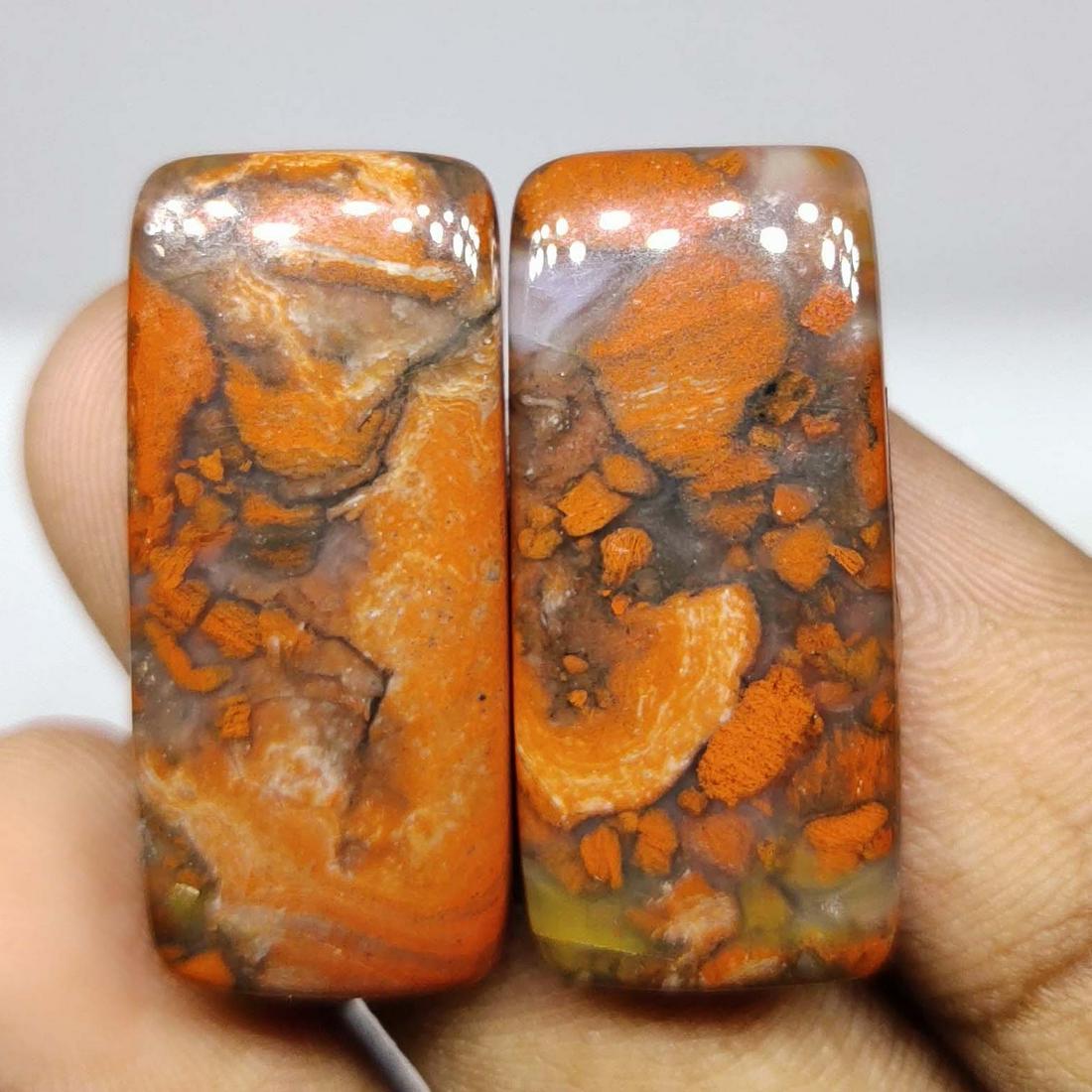 33.85 ct Natural Red Jasper Pair (1 of 2)