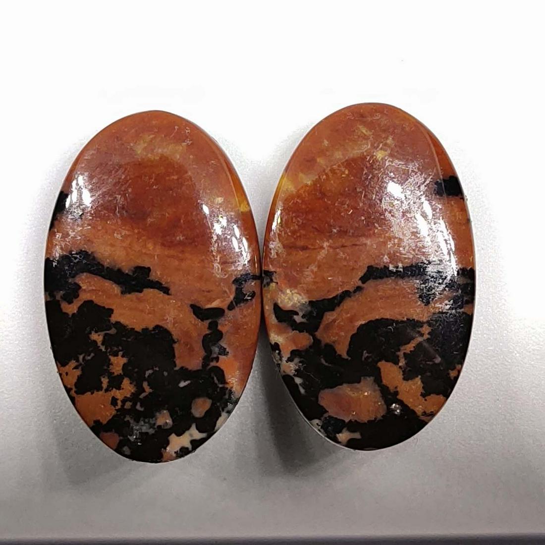 31.75 ct Natural Honey Dendrite Agate Pair (1 of 2)