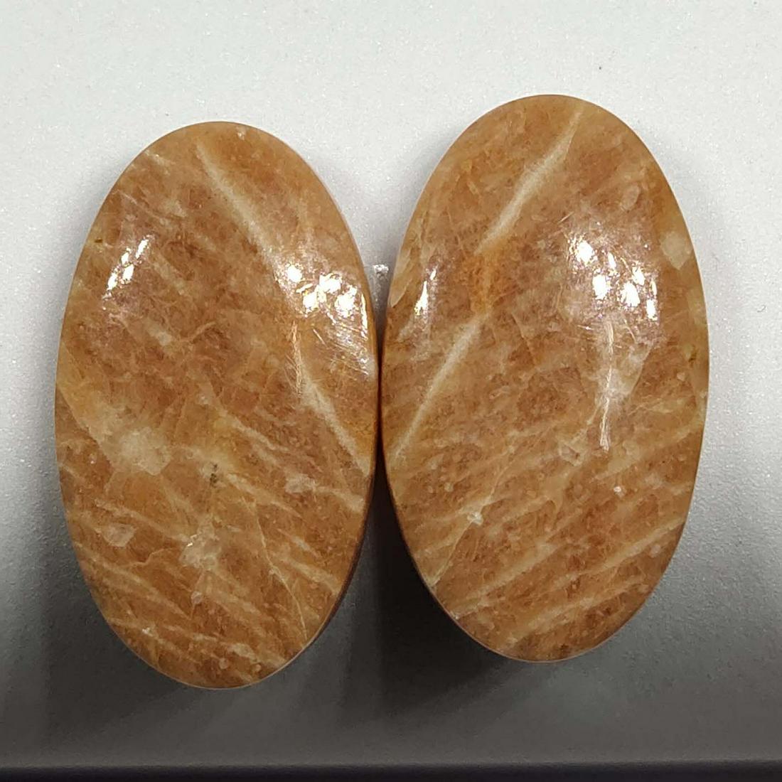 39.50 ct Natural Peach Amazonite Pair (1 of 2)