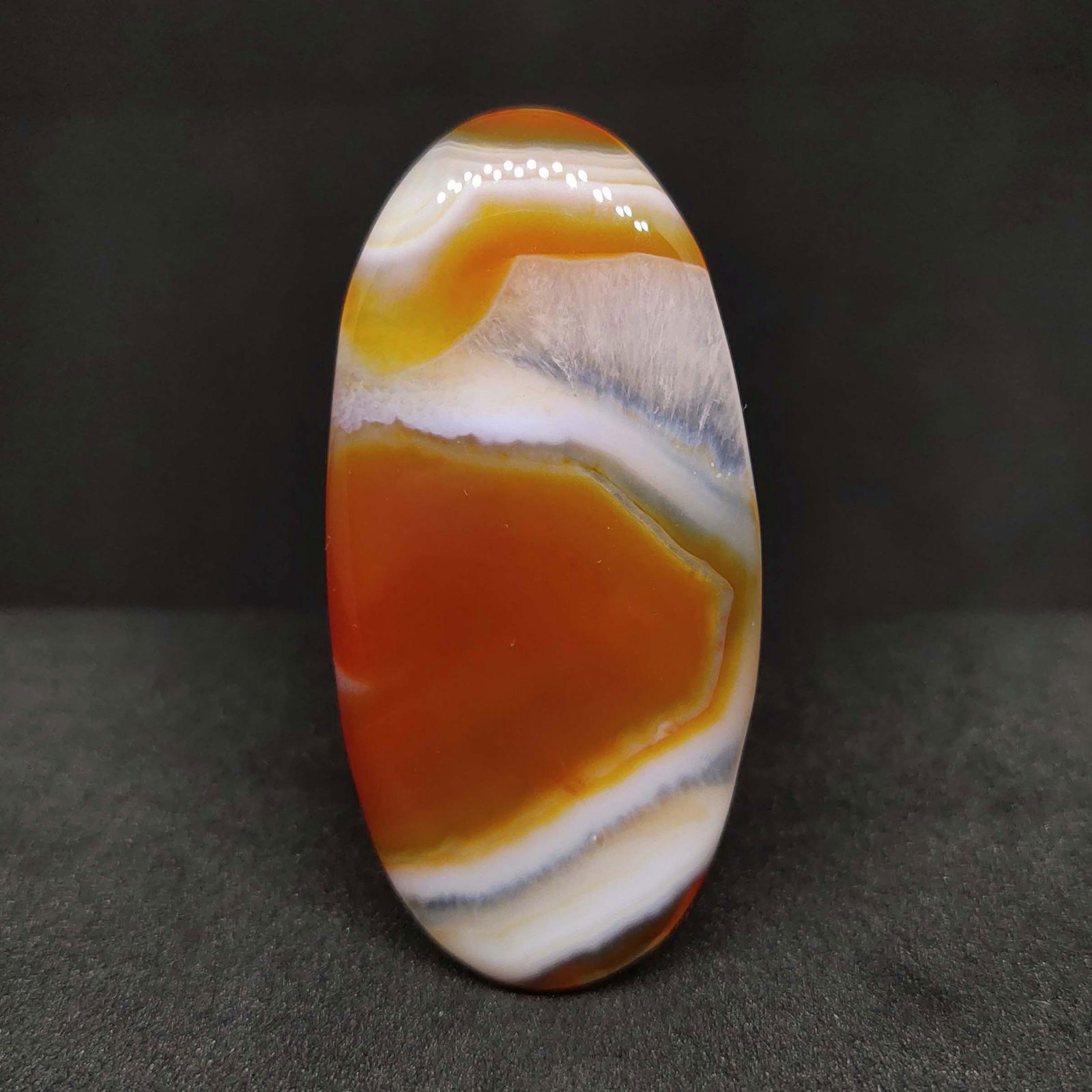 49.00 ct Natural Orange Banded Agate (1 of 2)