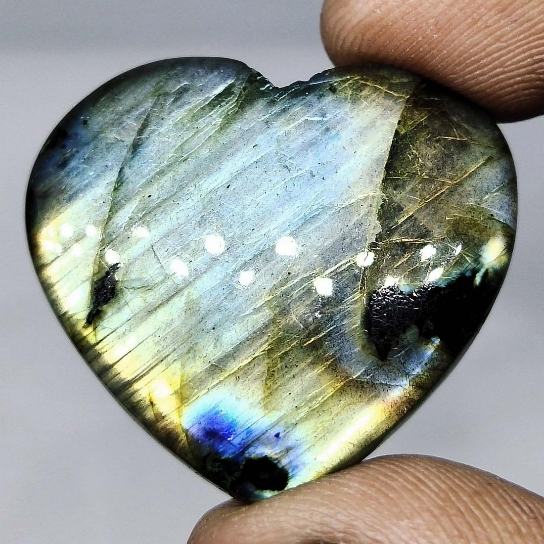 48.65 ct Natural Multi Labradorite Heart Shape (1 of 1)