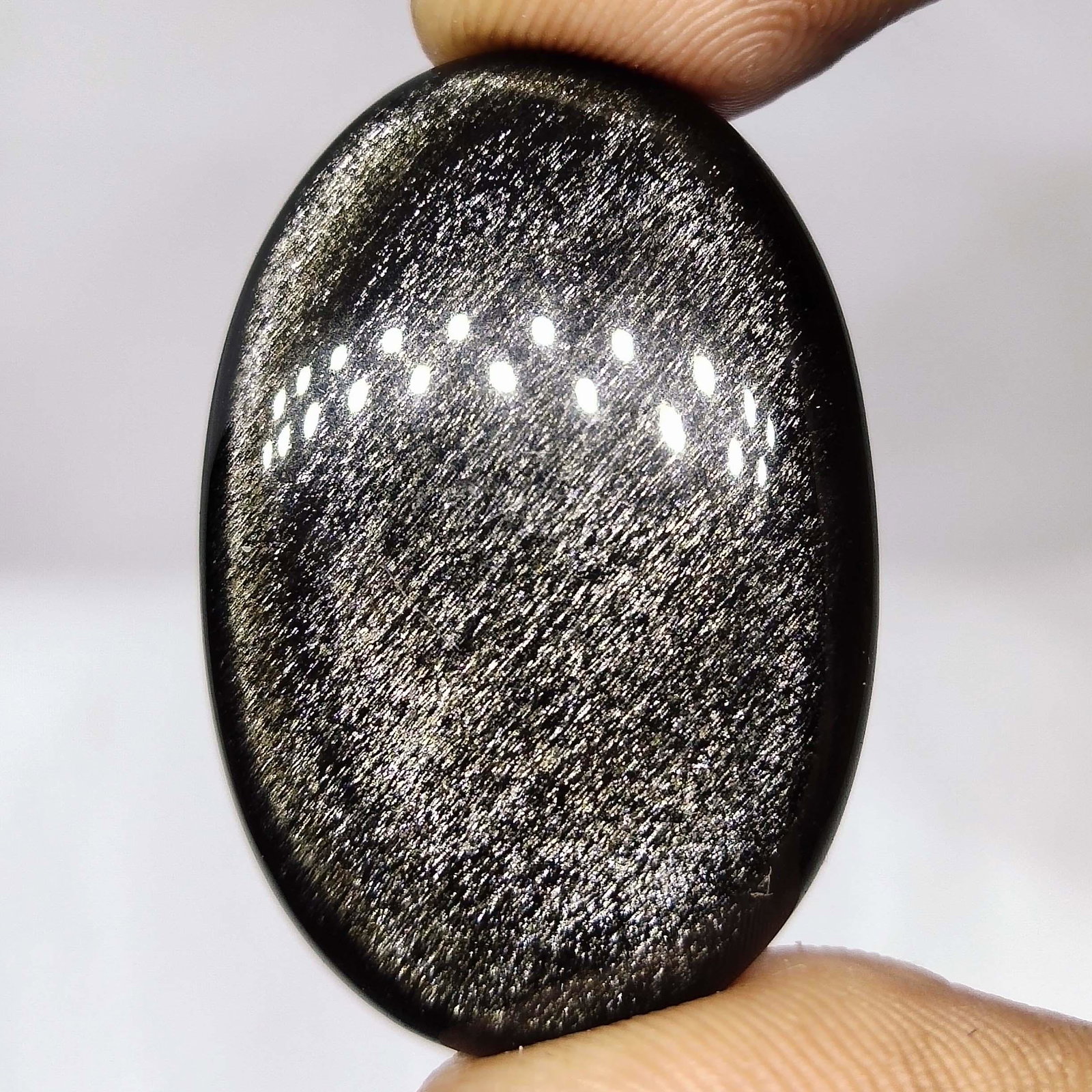 43.15 ct Top Grade Natural Silver Obsidian (1 of 2)