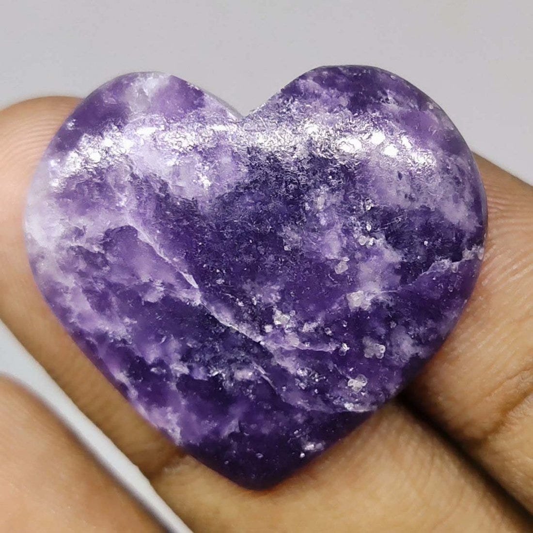 36.50 ct Natural Lapidolite Heart (1 of 1)