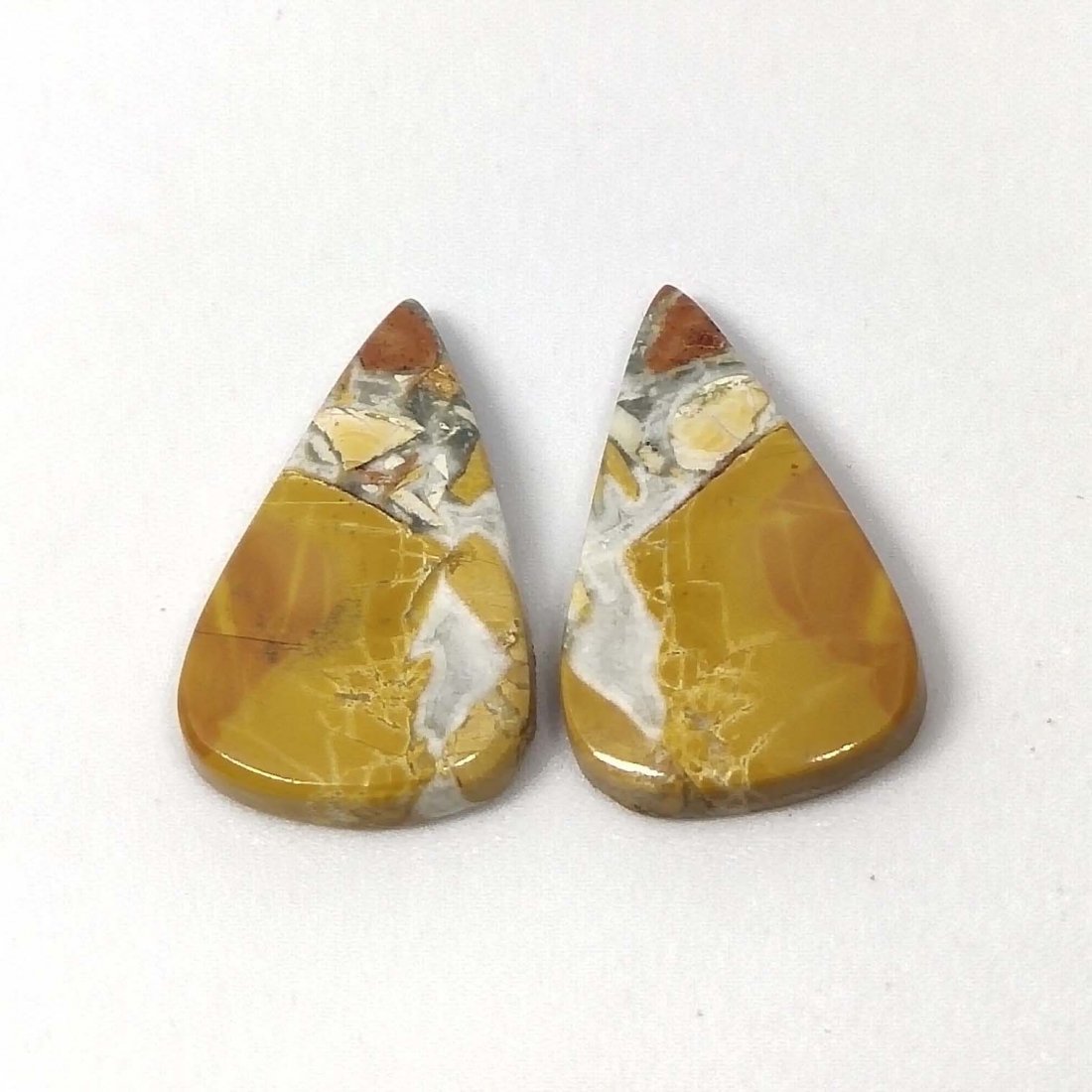 19.45 ct Natural Malingano Jasper Pair: All the stones listed are 100% natural and rarely selected from a big quantity lot also these are of very high quality. BID WITH CONFIDENCE!!! DIMENSIONS : 23X13X3 mm