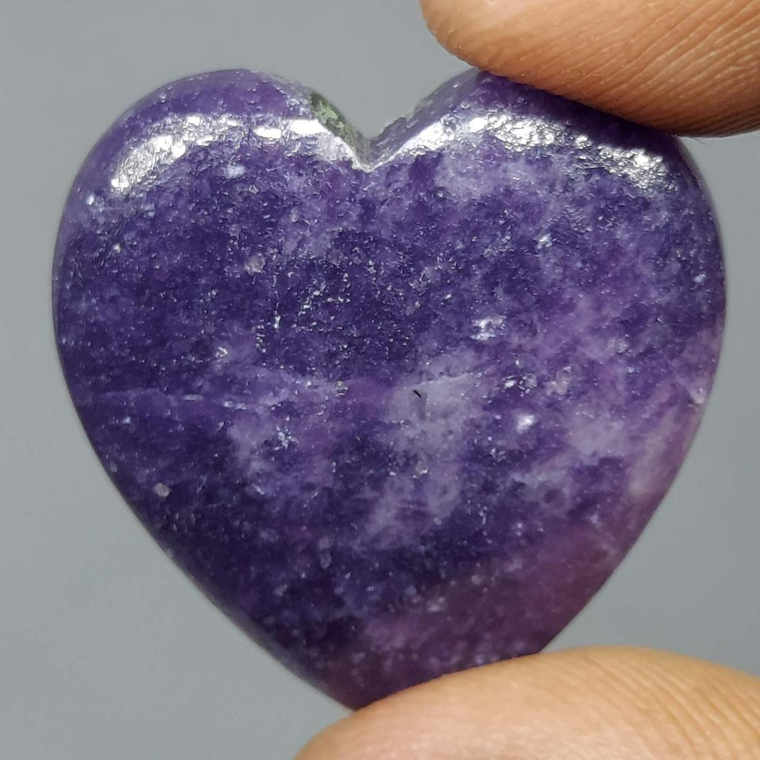 32.60 ct Natural Lapidolite Heart (1 of 2)