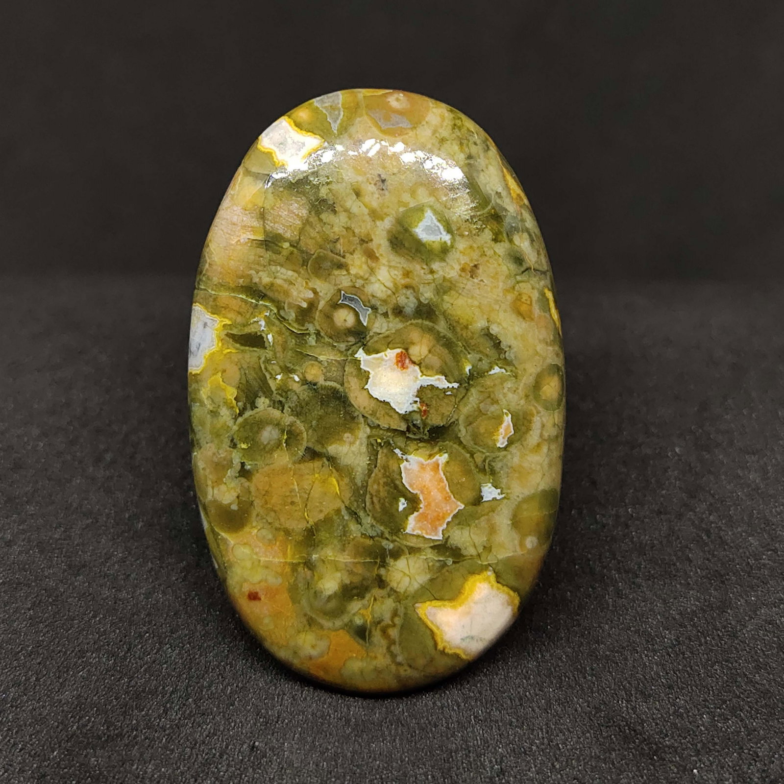 48.85 ct Natural Rhyolite Jasper: All the stones listed are 100% natural and rarely selected from a big quantity lot also these are of very high quality. BID WITH CONFIDENCE!!! DIMENSIONS : 41X26X5.9 mm
