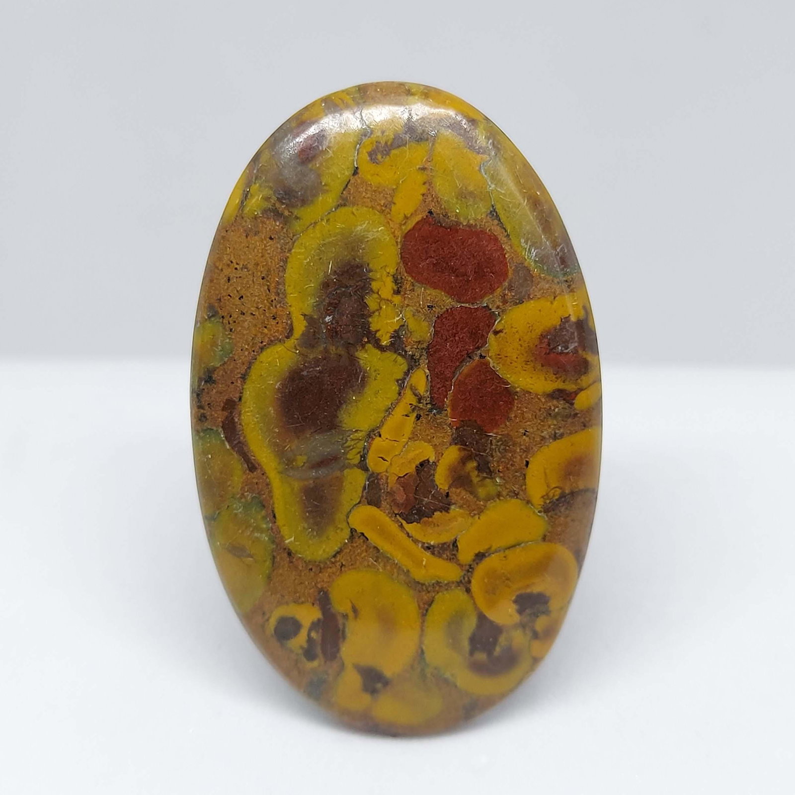 41.75 ct Natural Fruit Jasper: All the stones listed are 100% natural and rarely selected from a big quantity lot also these are of very high quality. BID WITH CONFIDENCE!!! DIMENSIONS : 40X25X4 mm