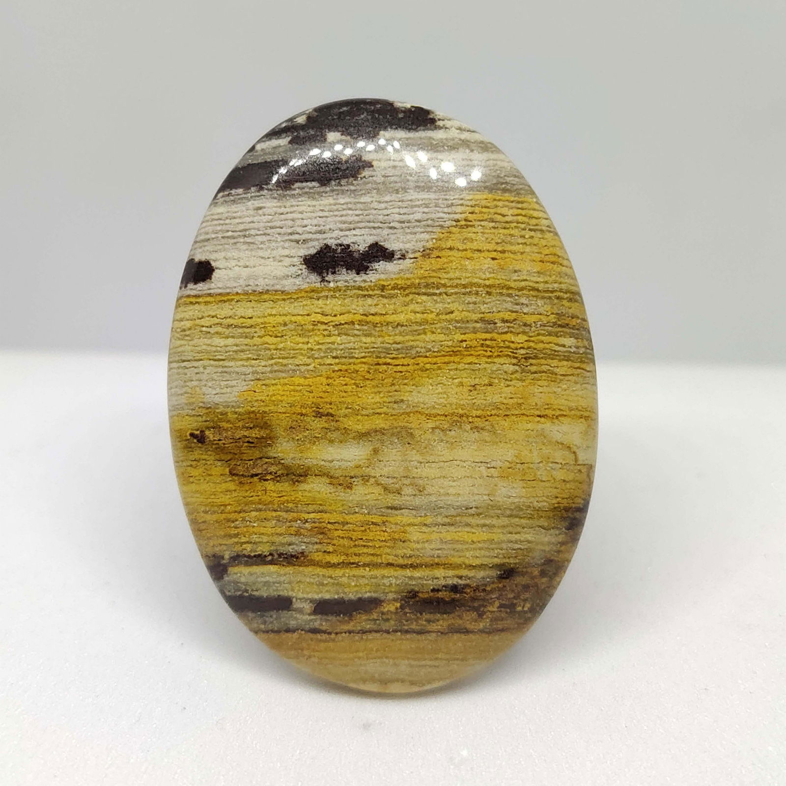 46.65 ct Very Rare Natural Wood Jasper: All the stones listed are 100% natural and rarely selected from a big quantity lot also these are of very high quality. BID WITH CONFIDENCE!!! DIMENSIONS : 37X26X5 mm