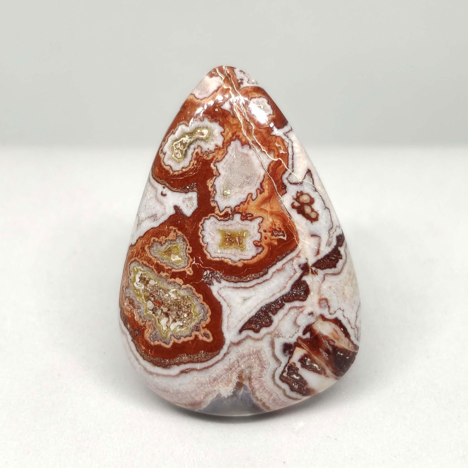 28.35 ct Top Grade Natural Rosita Jasper: All the stones listed are 100% natural and rarely selected from a big quantity lot also these are of very high quality. BID WITH CONFIDENCE!!! DIMENSIONS : 30X21X5 mm