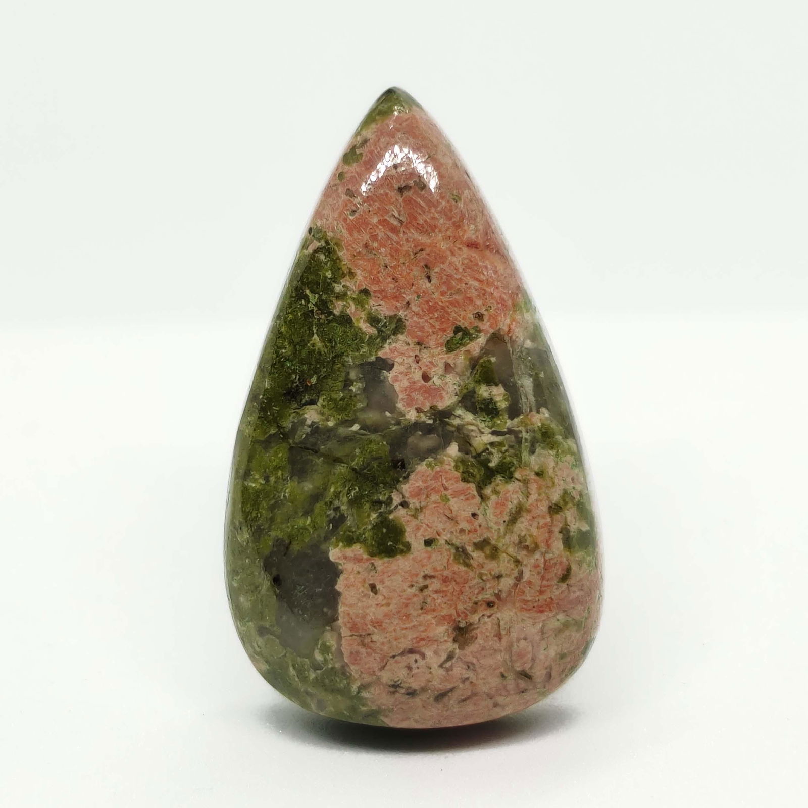 36.90 ct Natural Unakite Jasper: All the stones listed are 100% natural and rarely selected from a big quantity lot also these are of very high quality. BID WITH CONFIDENCE!!! DIMENSIONS : 31X19X7.5 mm