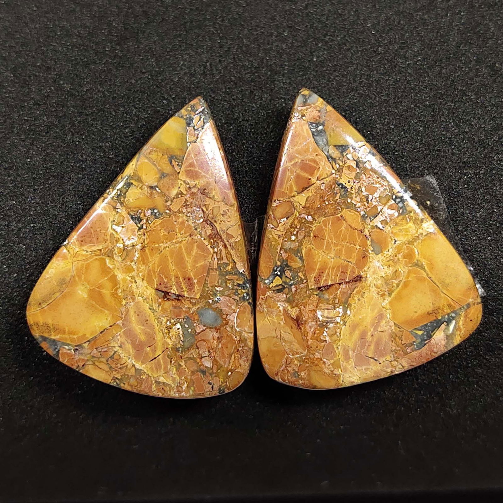 35.30 ct Natural Malingan Jasper Pair: All the stones listed are 100% natural and rarely selected from a big quantity lot also these are of very high quality. BID WITH CONFIDENCE!!! DIMENSIONS : 27X20X4 mm