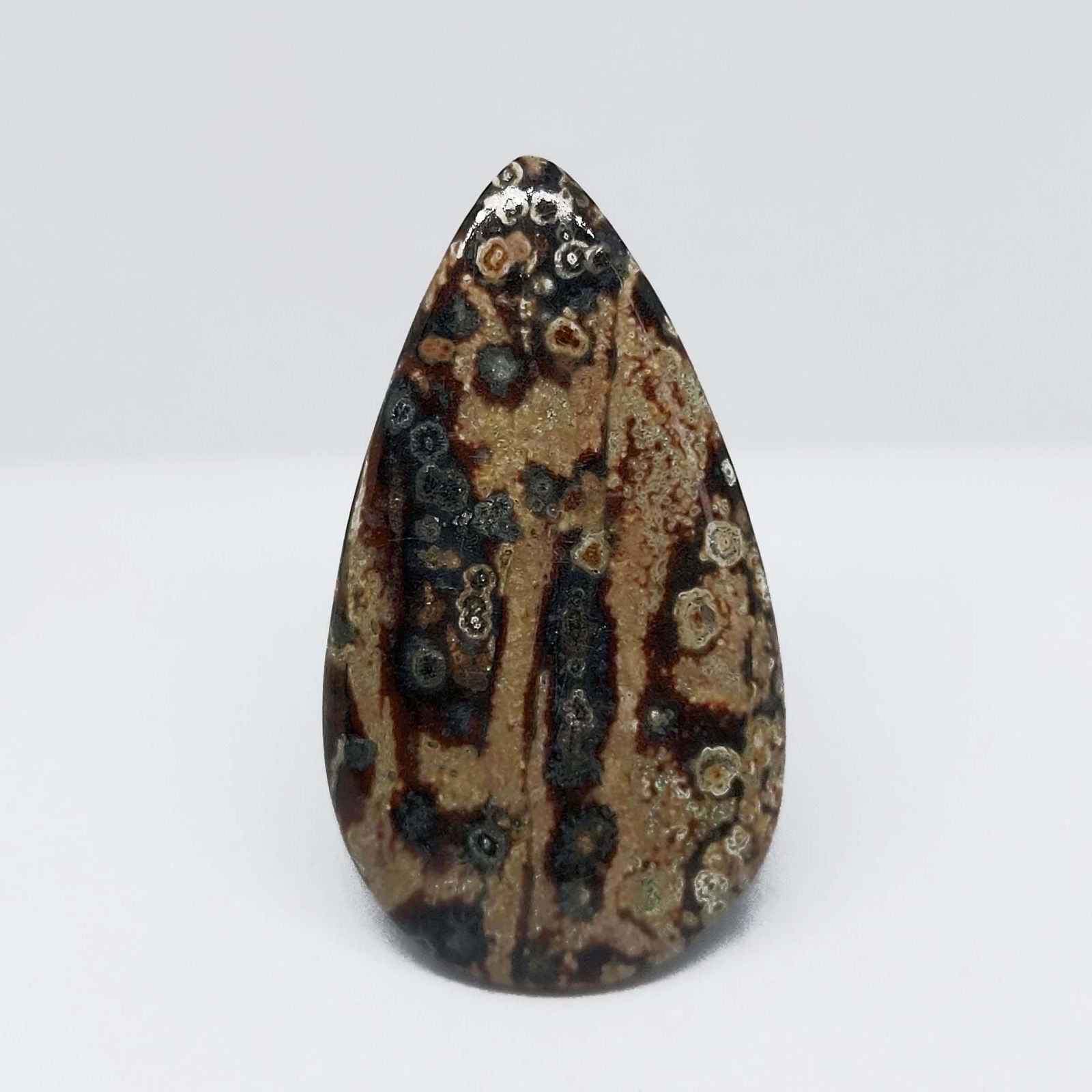 26.40 ct Natural Viper Skin Jasper: All the stones listed are 100% natural and rarely selected from a big quantity lot also these are of very high quality. BID WITH CONFIDENCE!!! DIMENSIONS : 38X21X4 mm