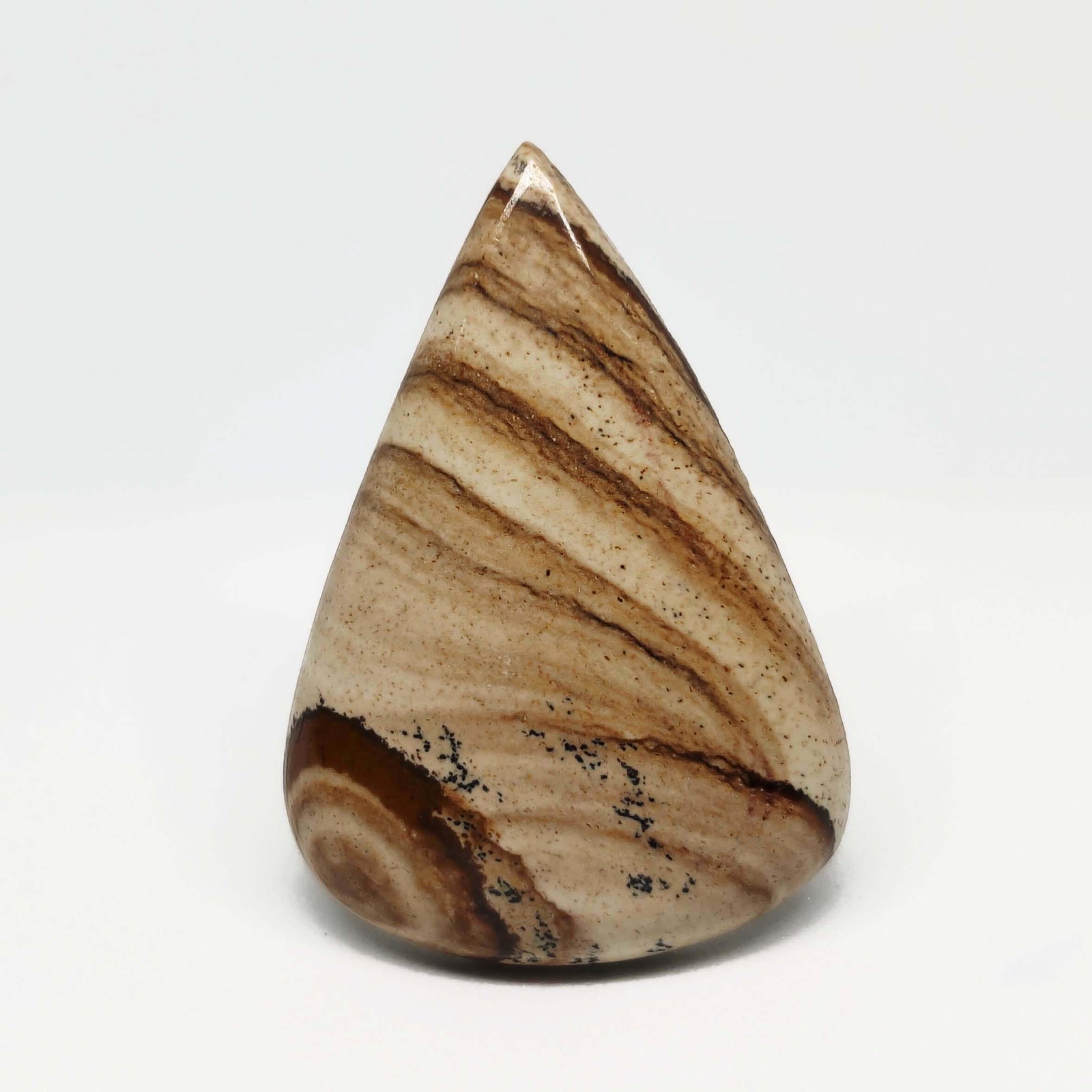 32.10 ct Top Grade Natural Picture Jasper: All the stones listed are 100% natural and rarely selected from a big quantity lot also these are of very high quality. BID WITH CONFIDENCE!!! DIMENSIONS : 36X25X6 mm