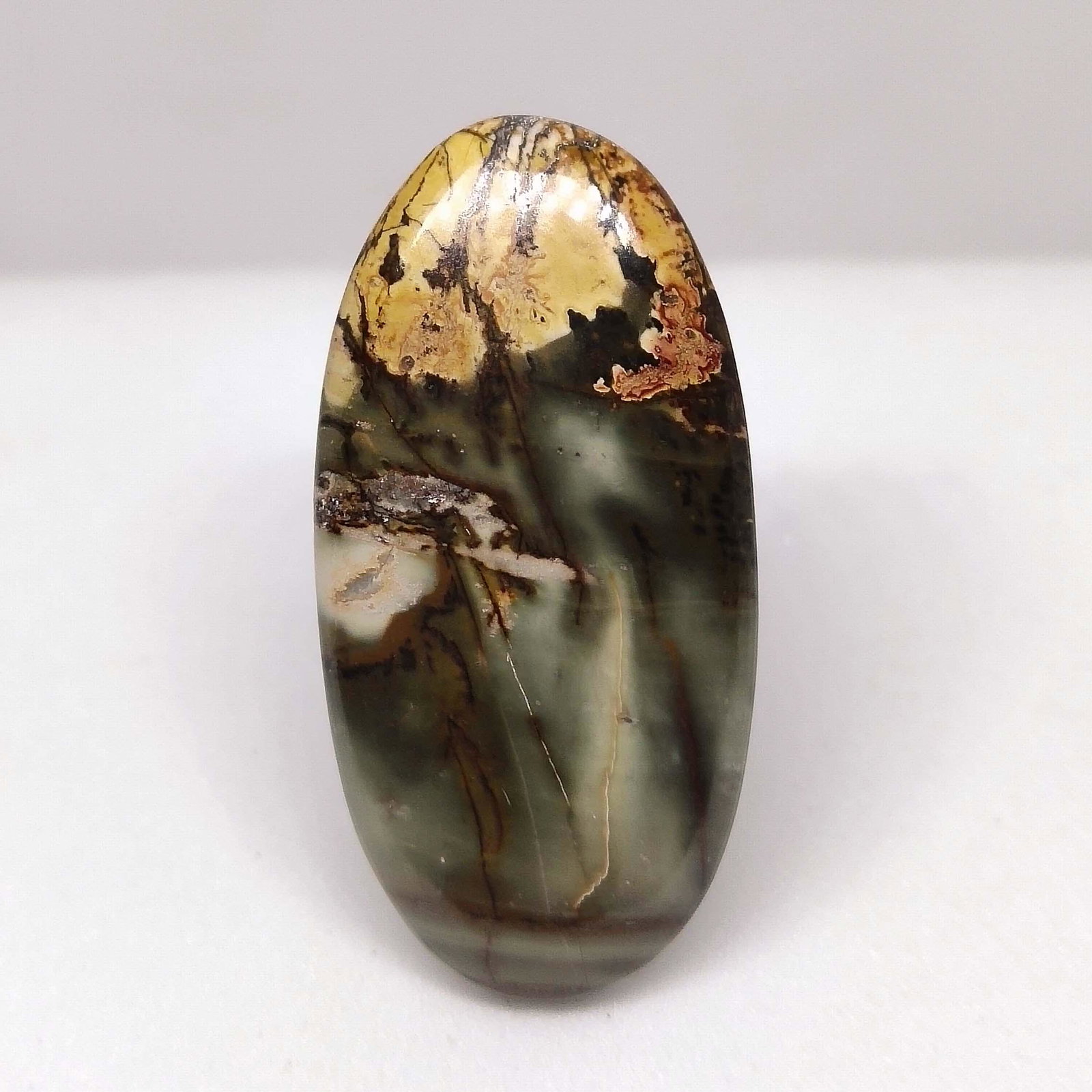 25.15 ct Top Grade Natural Cherry Creek Jasper: All the stones listed are 100% natural and rarely selected from a big quantity lot also these are of very high quality. BID WITH CONFIDENCE!!! DIMENSIONS : 35.61X17.81X4.81 mm