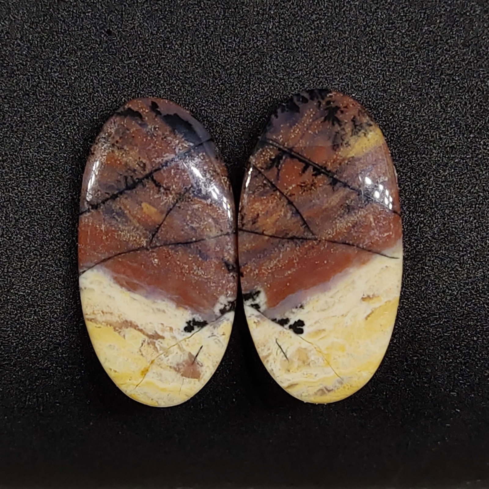 31.80 ct Natural Honey Dendrite Agate Pair (1 of 1)