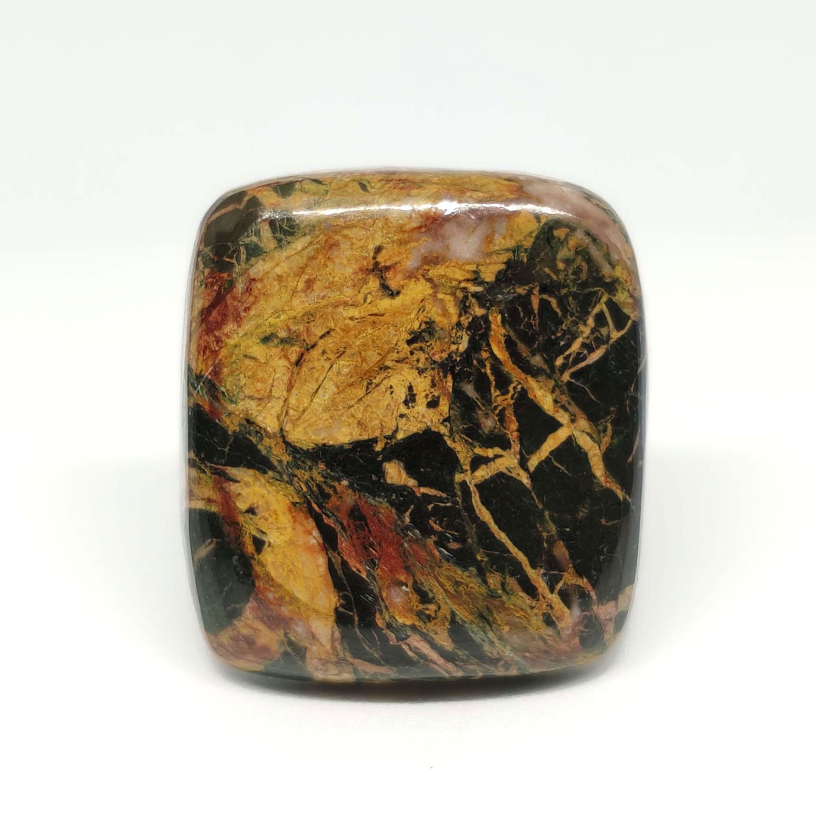 27.15 ct Top Grade Natural Picasso Jasper: All the stones listed are 100% natural and rarely selected from a big quantity lot also these are of very high quality. BID WITH CONFIDENCE!!! DIMENSIONS : 24X21X5 mm