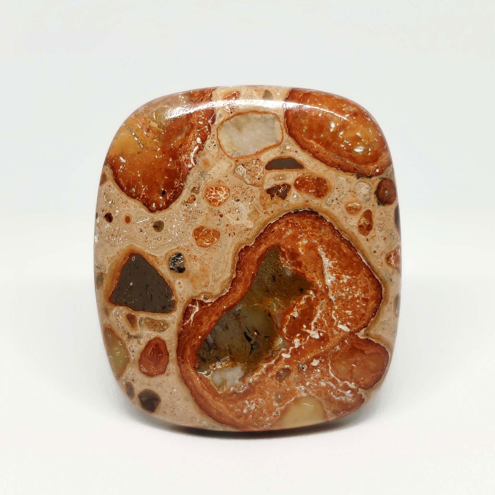 50.90 ct Top Grade Natural Poppy Jasper: All the stones listed are 100% natural and rarely selected from a big quantity lot also these are of very high quality. BID WITH CONFIDENCE!!! DIMENSIONS : 33X29X6 mm