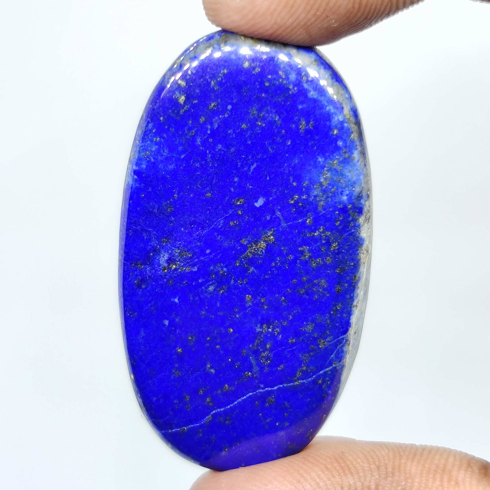 81.75 ct Top Grade Natural Lapis Lazuli: All the stones listed are 100% natural and rarely selected from a big quantity lot also these are of very high quality. BID WITH CONFIDENCE!!! DIMENSIONS : 47X26X6 mm