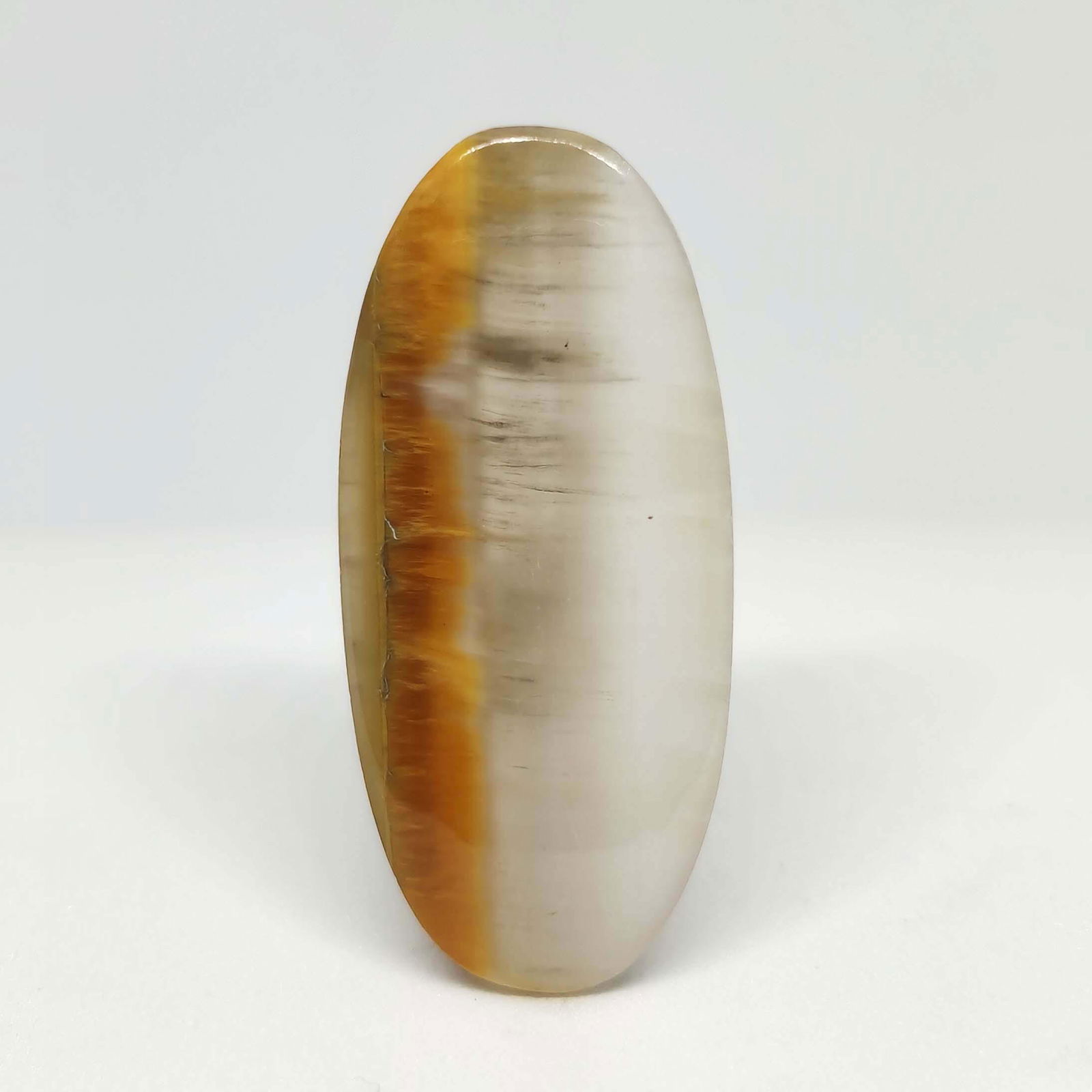 16.10 ct Natural Tiger Bee Jasper: All the stones listed are 100% natural and rarely selected from a big quantity lot also these are of very high quality. BID WITH CONFIDENCE!!! DIMENSIONS : 33X15X3 mm