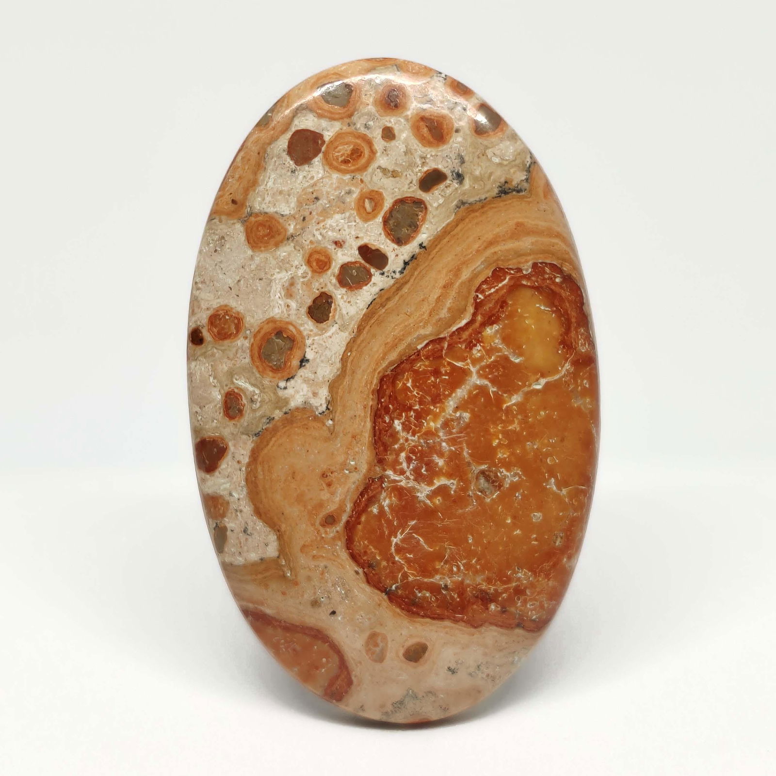 49.75 ct Top Grade Natural Poppy Jasper: All the stones listed are 100% natural and rarely selected from a big quantity lot also these are of very high quality. BID WITH CONFIDENCE!!! DIMENSIONS : 45X28X5 mm