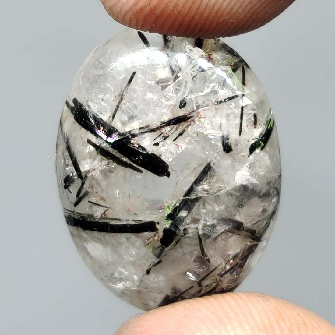 18.40 ct Natural Black Rutile Quartz (1 of 1)