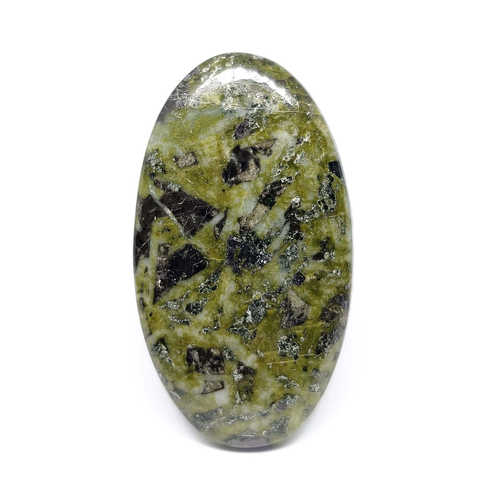 75.70 ct Very Rare Natural Gaspeite Jasper: All the stones listed are 100% natural and rarely selected from a big quantity lot also these are of very high quality. BID WITH CONFIDENCE!!! DIMENSIONS : 48X27X6 mm