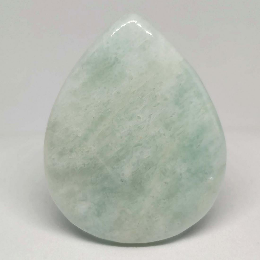 34.65 ct Natural Green Amazonite: All the stones listed are 100% natural and rarely selected from a big quantity lot also these are of very high quality. BID WITH CONFIDENCE!!! DIMENSIONS : 34X26X5 mm