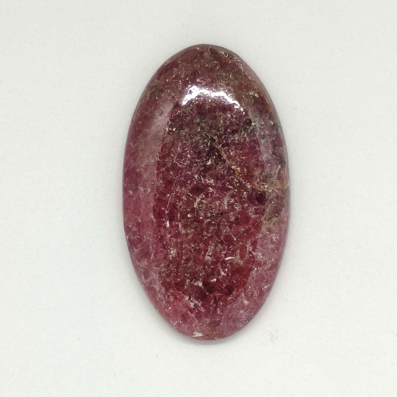 41.80 ct Natural Rhodonite Jasper: All the stones listed are 100% natural and rarely selected from a big quantity lot also these are of very high quality. BID WITH CONFIDENCE!!! DIMENSIONS : 36X20X5 mm
