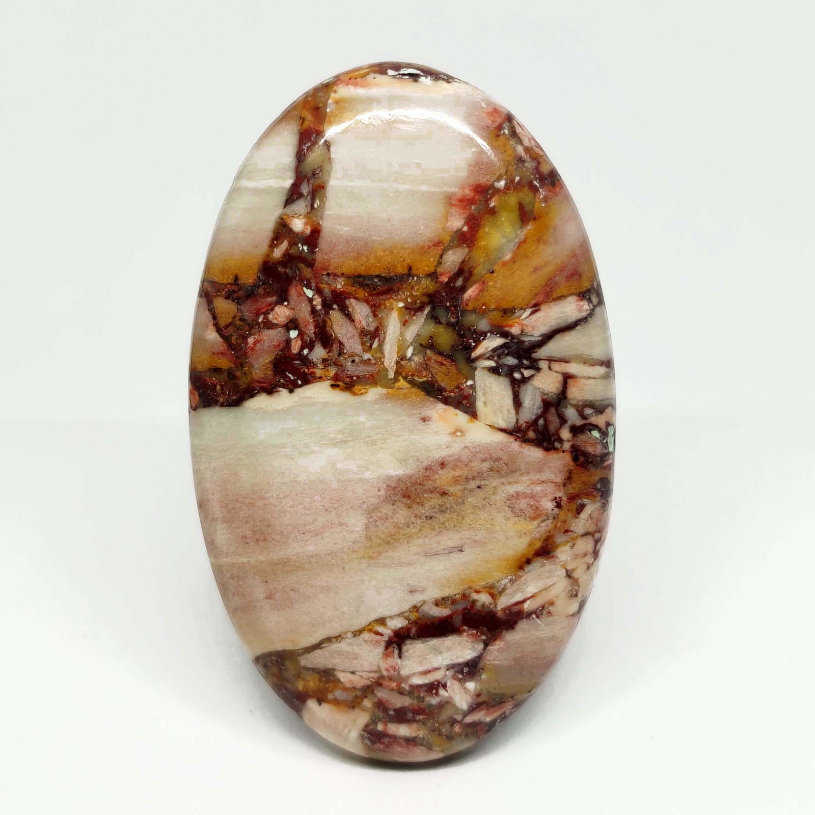 65.10 ct Natural Cherry Creek Jasper: All the stones listed are 100% natural and rarely selected from a big quantity lot also these are of very high quality. BID WITH CONFIDENCE!!! DIMENSIONS : 46X28X6 mm