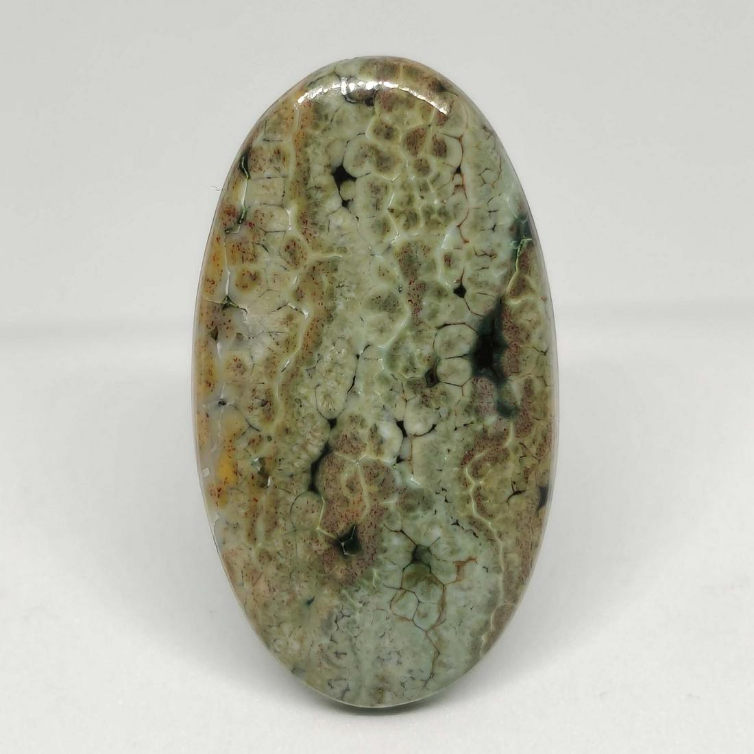 26.15 ct Natural Ocean Jasper: All the stones listed are 100% natural and rarely selected from a big quantity lot also these are of very high quality. BID WITH CONFIDENCE!!! DIMENSIONS : 36X20X4 mm