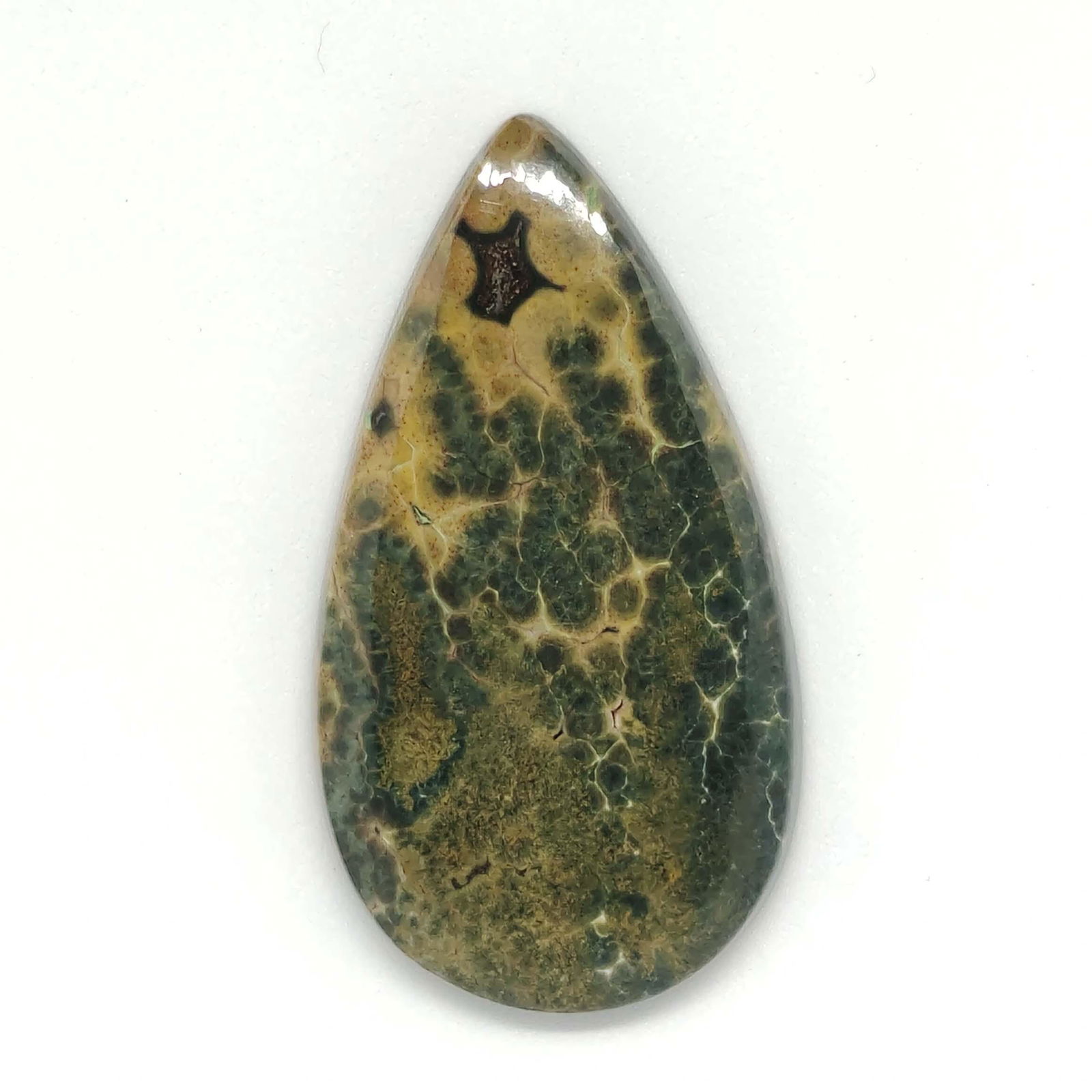 42.60 ct Natural Ocean Jasper: All the stones listed are 100% natural and rarely selected from a big quantity lot also these are of very high quality. BID WITH CONFIDENCE!!! DIMENSIONS : 43X23X5 mm